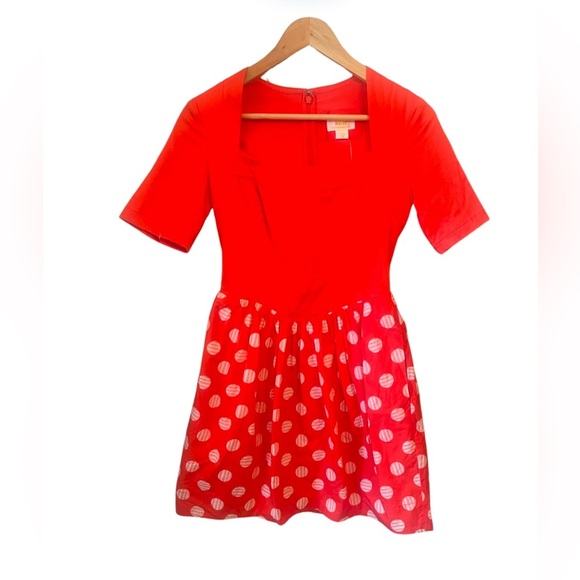 NWT Maeve Anthropologie Mini Dress XS Polka Dot Red - Picture 3 of 11